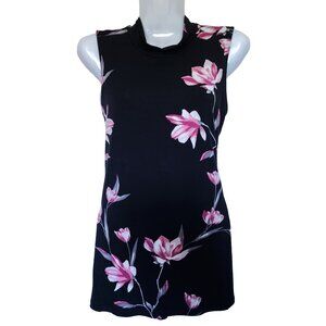 Gorgeous LE CHATEAU Floral Mock Neck Sleeveless Top